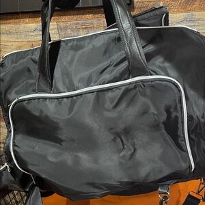 Unk Black Duffel Bag with Silver Accents